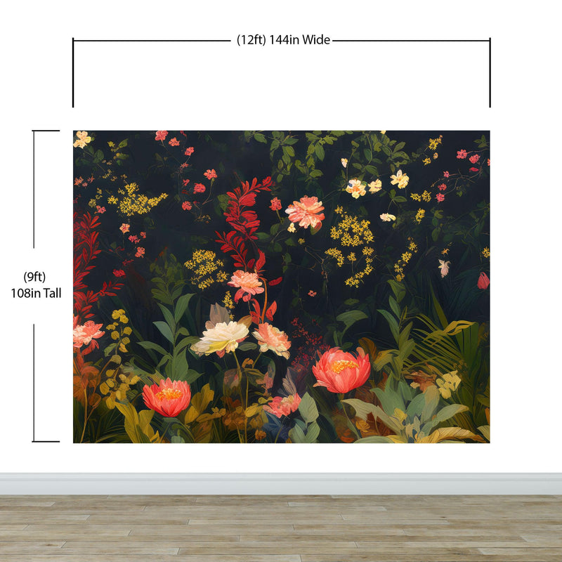 Chinoiserie Flowers Wallpaper. Asian Wall Art Mural