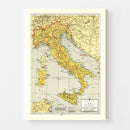 Vintage Map of Italy 1943