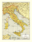 Vintage Map of Italy 1943