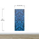 Damask Wallpaper Blue Color on Dark Background Pattern Wallpaper Peel and Stick Wall Mural Home Decor