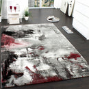 Designer Rug Canvas Artful Design - Mottled Grey Red Cream