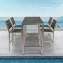 All aluminum bar counter and bar chair set for Patio Garden Outdoor