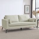 3 Piece Living Room Sofa Set, including 3-Seater Sofa, Loveseat and Sofa Chair, with Two Small Pillows, Corduroy Beige
