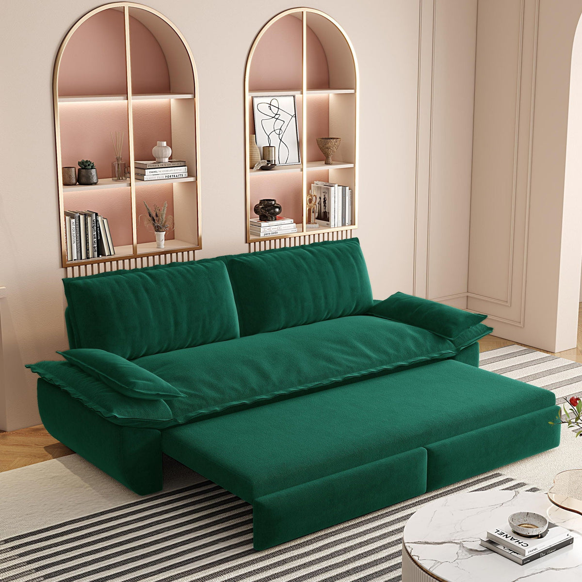 Queen Pull Out Sofa Bed, 3 In 1 Convertible Sleeper Sofa, photo 9 of 13