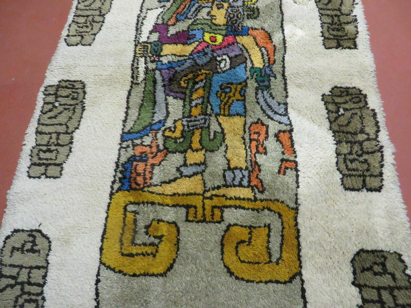 4' X 7' Vintage Handmade Knotted Tribal Nomadic Shag Wool Rug Carpet Prince