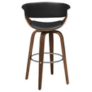 Swivel Bar Stool Elegant Design With Upholstery - Walnut by HouseOfZazla