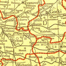 Vintage Map of Soviet Union 1943
