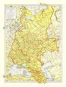 Vintage Map of Soviet Union 1943