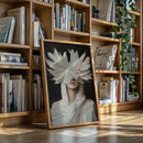 Silent Priestess in Ivory Plumes