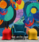 Colorful Boho Modern Wall Art Wallpaper Modern Home Decor Geometric Wallpaper
