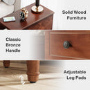 Narrow End Table With 3 Drawers, Compact Design For Small Spaces - Brown by HouseOfZazla