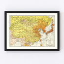 Vintage Map of China 1943