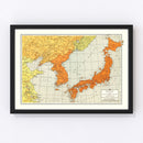 Vintage Map of Japan 1943