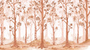Sepia Tone Nursery Woodland Forest Wallpaper. Watercolor Birch Tree Forest Wall Mural.