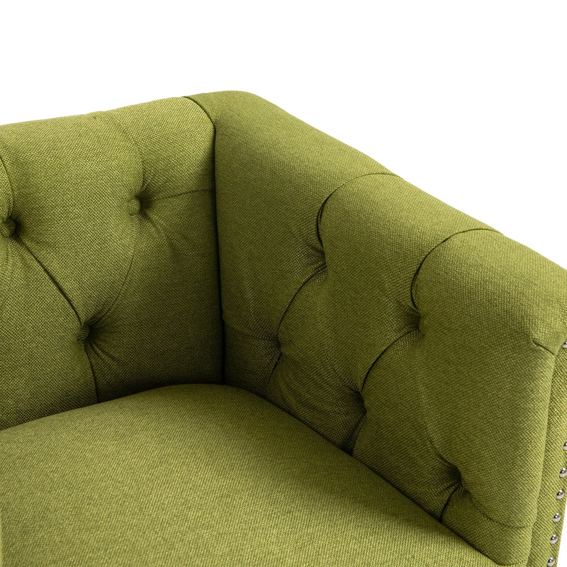 Accent Chair Living Room Chairs Single Sofa Chair,Arm Chairs with Linen Fabric, Mid Century Accent Arm Chairs Comfy Reading Lounge Club Armchair for Bedroom Office Study