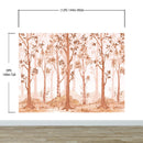 Sepia Tone Nursery Woodland Forest Wallpaper. Watercolor Birch Tree Forest Wall Mural.