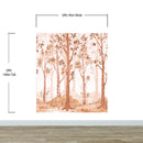 Sepia Tone Nursery Woodland Forest Wallpaper. Watercolor Birch Tree Forest Wall Mural.