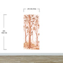 Sepia Tone Nursery Woodland Forest Wallpaper. Watercolor Birch Tree Forest Wall Mural.