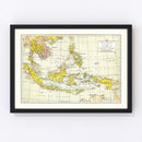 Vintage Map of East Indies 1943