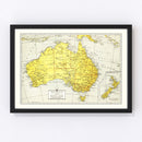 Vintage Map of Australia 1943