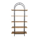 Tall Arched Wood and Iron Display Shelf