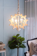 6 Light Chandelier, Hanging Light Fixture With Adjustable Chain For Kitchen, Bulb Not Included - White by HouseOfZazla