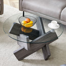 Modern Round Glass Coffee Table With Tempered Glass by HouseOfZazla