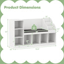 Kids Bookcase with Reading Nook 3-in-1 Standing Toy Organizer-White