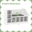 Kids Bookcase with Reading Nook 3-in-1 Standing Toy Organizer-White by LJGDeals