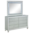 Arabesque - 6 Drawer Dresser With Mirror - Silver by HouseOfZazla