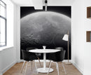Moon Wallpaper. Black and White Wall Decor.