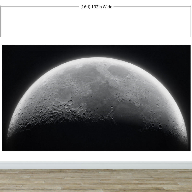 Moon Wallpaper. Black and White Wall Decor.