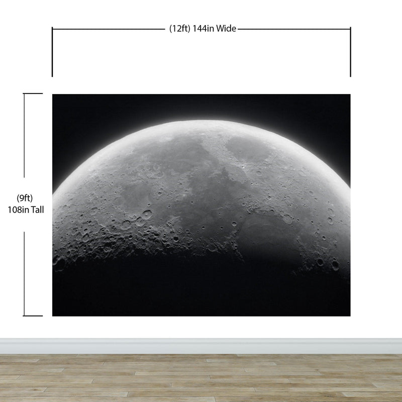 Moon Wallpaper. Black and White Wall Decor.