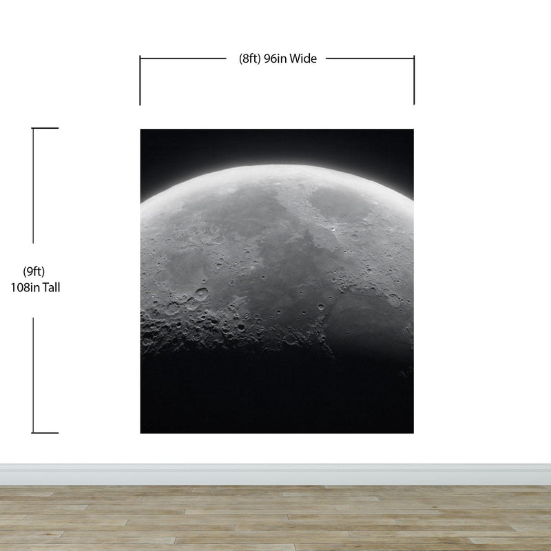 Moon Wallpaper. Black and White Wall Decor.