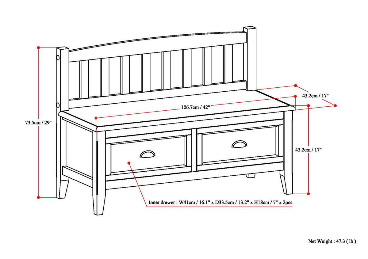 Burlington - Entryway Storage Bench With Drawers, photo 9 of 19