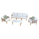 Vine - 4 Piece Outdoor Conversation Set - White by HouseOfZazla