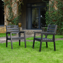 HDPE Outdoor Terrace Dining Chair Set of 2 - Black