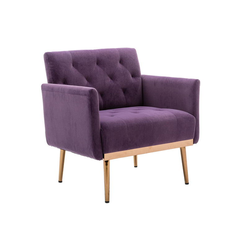 Accent Chair, leisure single sofa with Rose Golden feet
