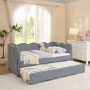 Gingham Daybed With USB Charging Port, Wave-Shaped Design by Unique Piece Furniture