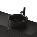 14" Bathroom Round Ceramic Sink with Stone Pattern