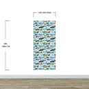 Underwater Fish Wallpaper. Colorful Tropical Fish Pattern Peel and Stick Wall Mural.