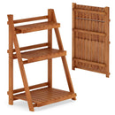 Foldable 3-Tier Solid Wood Plant Stand for Patio Balcony by LJGDeals