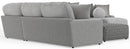 Canyon - 4 Piece Sectional With Cuddler Seat Cushions, Included Accent Pillows And Cocktail Ottoman (Right Side Facing Chaise) - Platinum