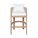 Modern Matera Barstool (Set of 2) With Wraparound Back And Rope - Teak / Beige