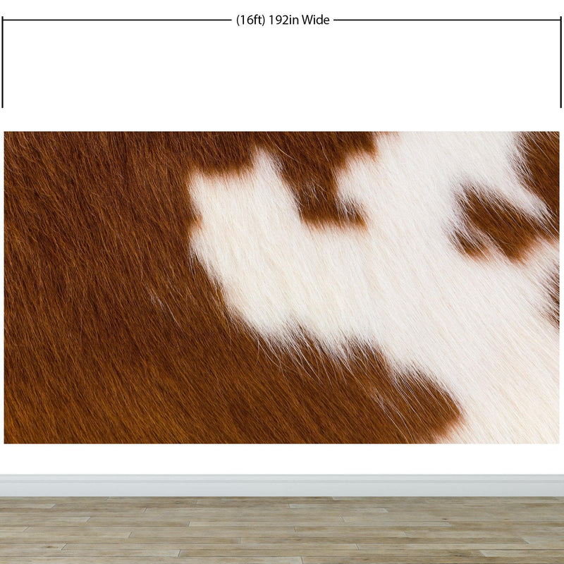 Country-Style Cowhide Wallpaper for Rustic Home Decor.