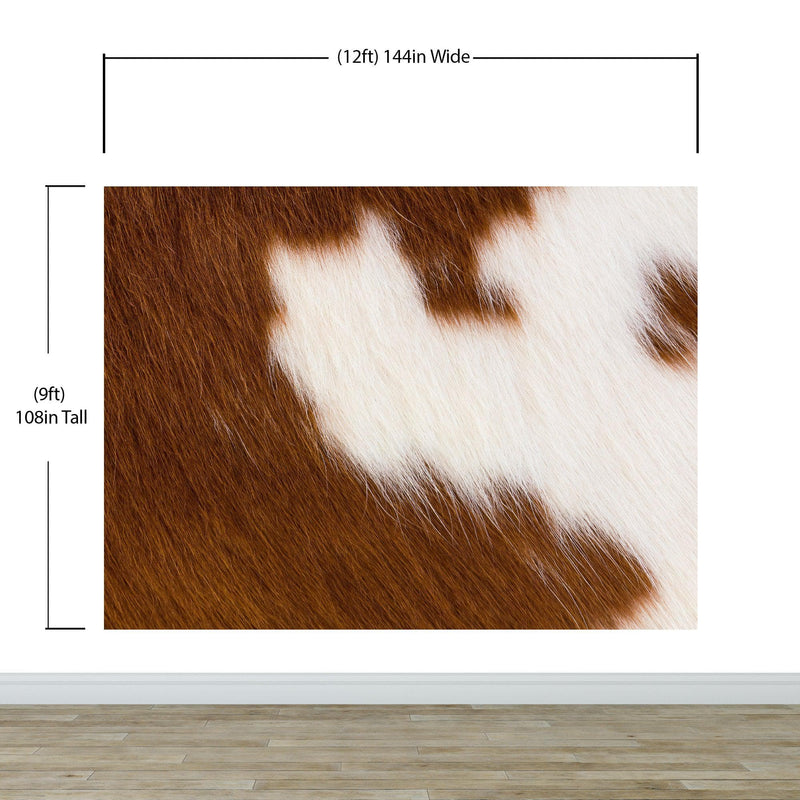 Country-Style Cowhide Wallpaper for Rustic Home Decor.