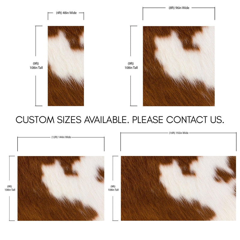 Country-Style Cowhide Wallpaper for Rustic Home Decor.