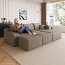95" Cloud Sectional Sofa with 2 Ottomans