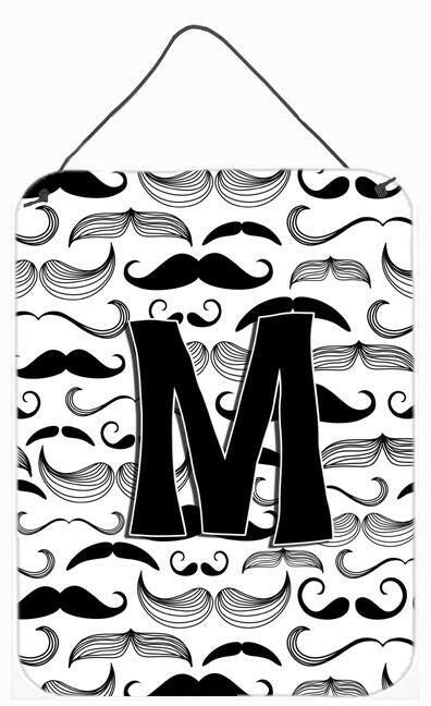 Letter M Moustache Initial Wall or Door Hanging Prints CJ2009-MDS1216