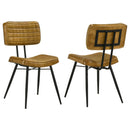 Tufted Side Chairs Upholstery And Tapered Legs (Set of 2) - Camel by HouseOfZazla
